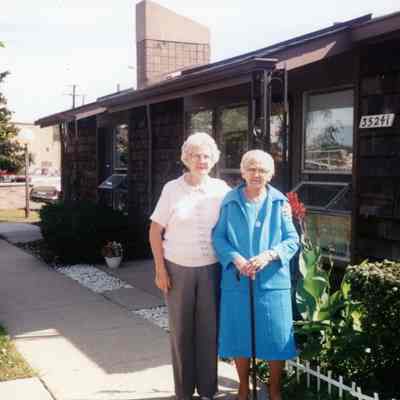 Dorothy Wardell Books and Elsie McCallister Raymo. Elsie on her 87th Birthday on Sept. 25, 1989.