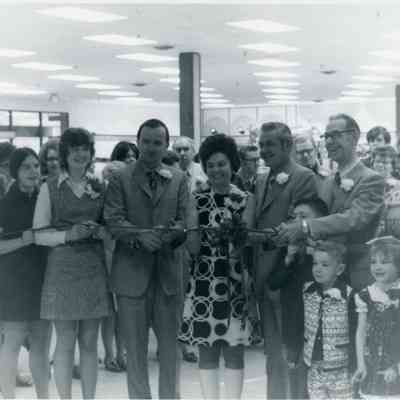 "Mulholland Dry Goods" ribbon cutting for Metro Mall Store on Michigan Ave in May of 1971.