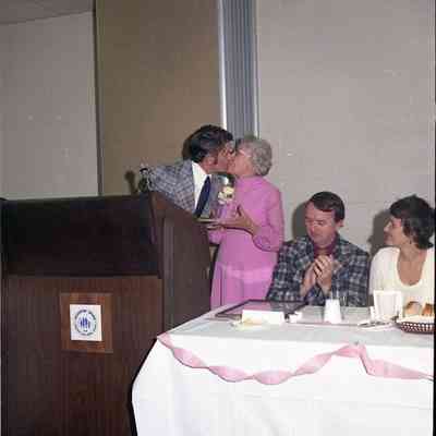 Ida Doletzky in pink dress.