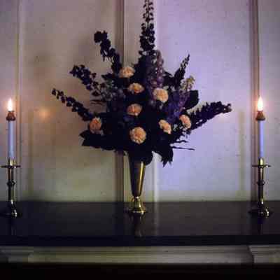 Flowers and Candles at Altar
