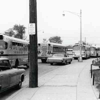 Michigan Avenue School busses
