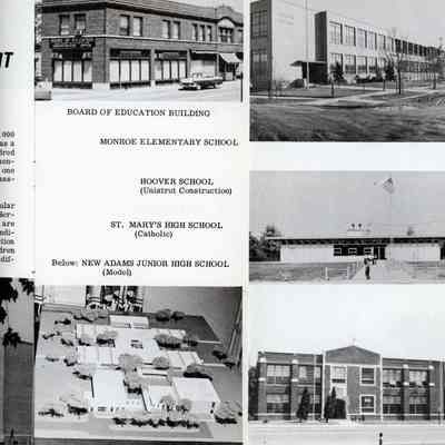 Board of Ed Building, Monroe School, Hoover School, St. Marys High School, Model of Adams Jr. High