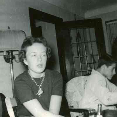 Shirley Hickey and Bob Kost at Pat Millar's PJ Party on Oct. 23, 1953.