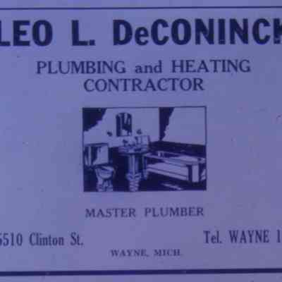 1947 Ad. Leo L. DeConinck Plumbing and Heating