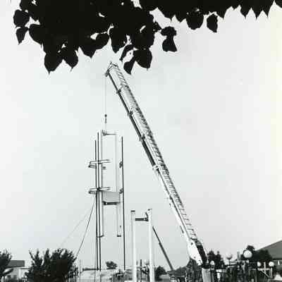 Removing Wayne Bank sign