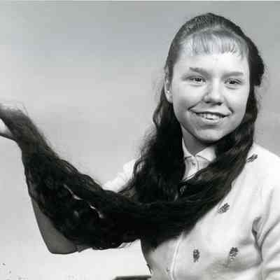 Cathy Proctor, who won State Fair contest for longest hair more than once.