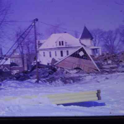 Church demolished, Stellwagen home in Background. Urban Renewal.