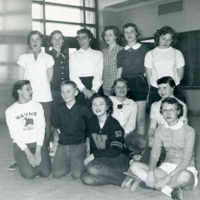 (back row) Barb D'Pulos, Barb Haughwout, Mrs Ruth Goodrich - Sponsor`, Bev Ballard, Judy Lanczki, Virginia 'Ginny' Spizak (front row) Sondra Anderle, Phil McKinney, Walda Lutz, Joan Word