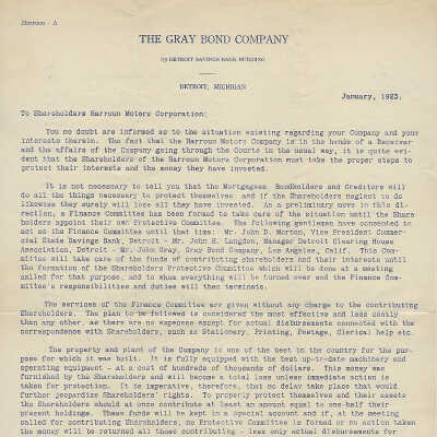 Company in Recievership 1923