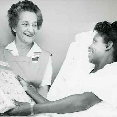 Giving a gift to a patient