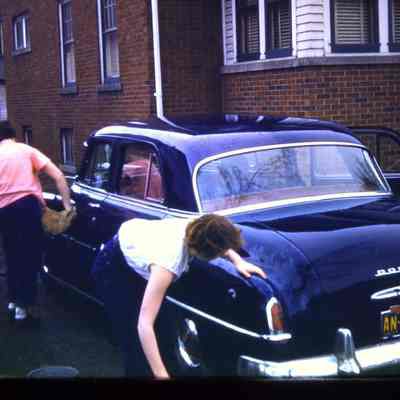 Washing car at parsonage