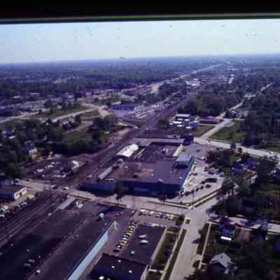 Aerial over Elizabeth and Clinton, looking East