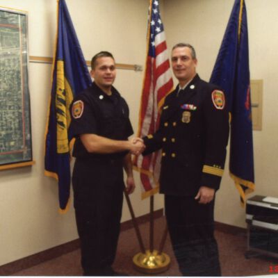 Bryan Schwesing and chief Bell