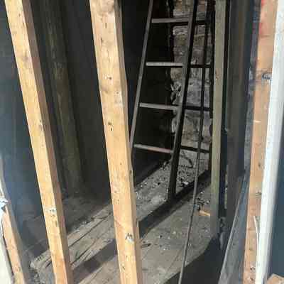 Original freight elevator still present
