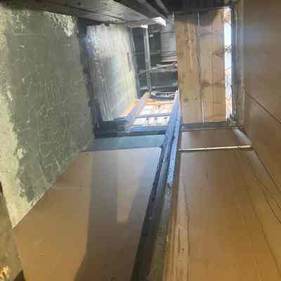 Original freight elevator still present