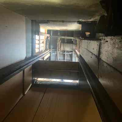 Original freight elevator still present