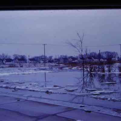 Winter flood at site