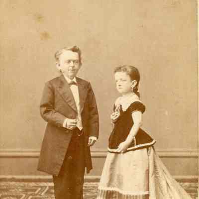 Com. Foote and Fairy Queen. Tom Thumb's wedding in Masonic Lodge in Steers Hall, 3rd floor near track.