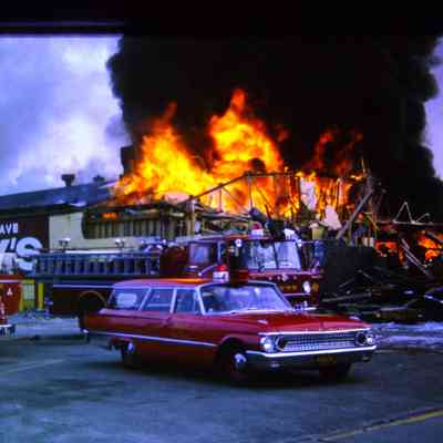Fire Dec. 1965. Building being torn down anyway