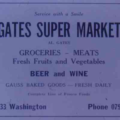 1947 Ad. Gates Supermarket, Groceries