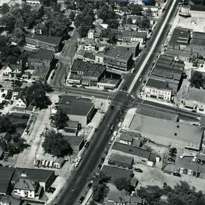 Over Wayne road and downtown looking West