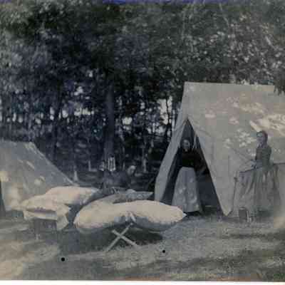Women at a campsite.