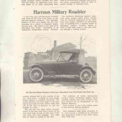 Feb. 1918 - Harroun Military Roadster - Automobile Trade Journal