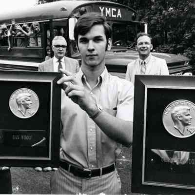 Dan and Clarence Woolf of Woolf Aircraft Products. Clarence Woolf is on the right on July 1, 1970.