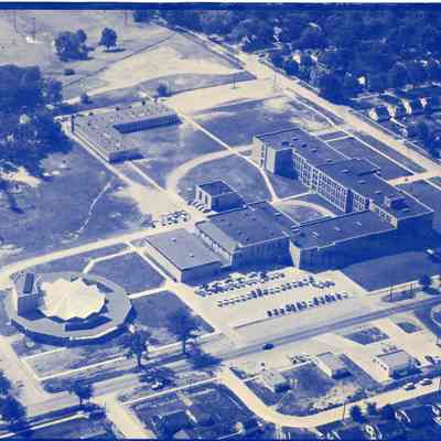 Aerial over Wayne Memorial High School