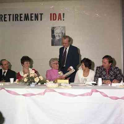 Ida Doletzky in pink dress.