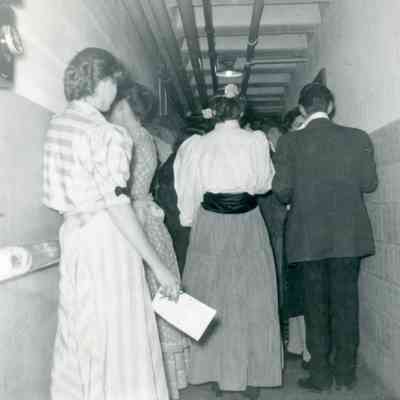 Bev Ballard, Stella Paris, Joan Worden and Jim Plagens, 'Our Town' Play Cast at the After Party on March 05, 1953.