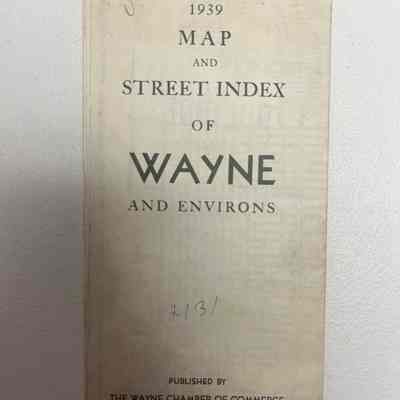 1939 Street Index Map Of Wayne