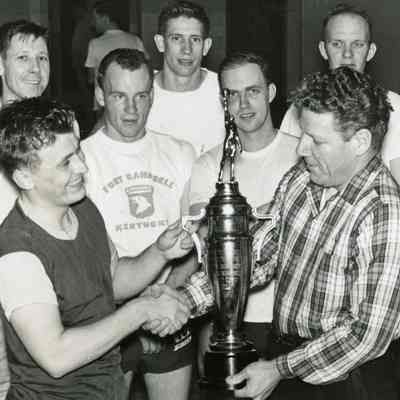 Class B Winner Gets Trophy March 1960