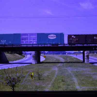 Trains over C&O RR bridge, Michigan Avenue