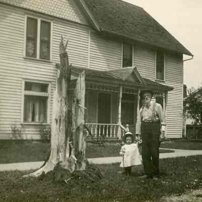 John Egeler and Grandson John Egeler Vallance. Tree was knocked down in cyclone of 6-4-1911.