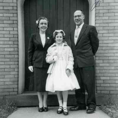 Rev. Secord Family. "Taken in Beaver Falls, Pa. April 21, 1957 Day of Carolyns Baptism."