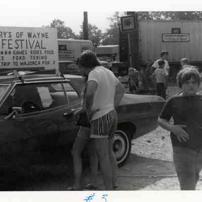 Mark and Sue Stewart look at prize car