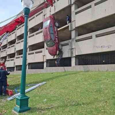 Fire Rescue training at old Parking garage
