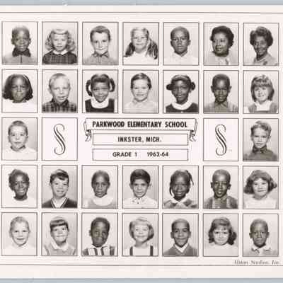 1963-64 Parkwood Elementary School Grade 1 Class Photo