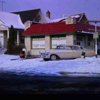 34614 Main at left. 1964. Spitler Demmer Used car lot
