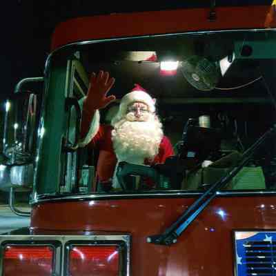 Santa in the firetruck