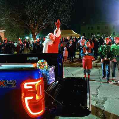 Santa arriving in the parade