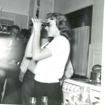 Virgil Duprie, Barb Haughwout and Marilyn Johnson at Pat Millar's PJ Party on Oct. 23, 1953.