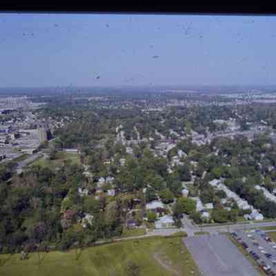 Aerial over 4th street looking West