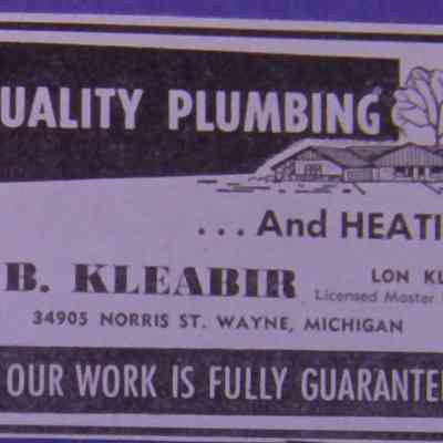1961 Ad. Kleabir Plumbing