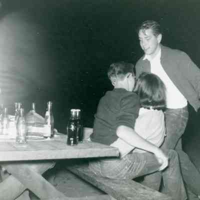 Chuck Sojack, Gloria Frakes and Stan Wirick during the Senior Picnic at Plymouth Park on Nov. 05, 1954.