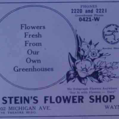 1947 Ad. Steins Flowers. 35202 Michigan.