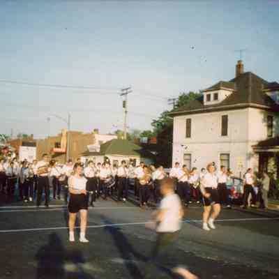 Westside Jr. High Band marching down Wayne Road