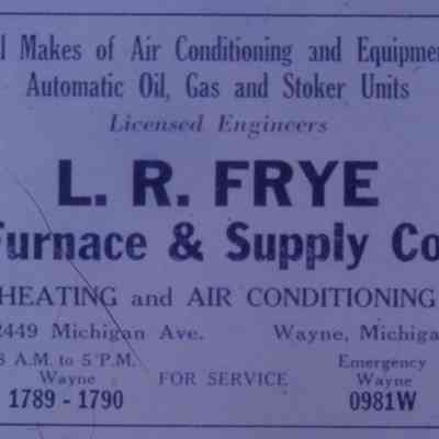 1947 Ad. L. R. Frye Furnace and Supply Heating and Air Conditioning