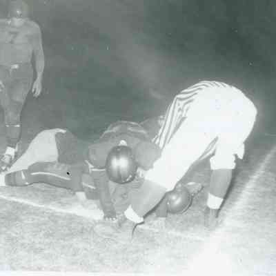 Wayne (20pts) verses Dearborn (6pts) on Nov. 6, 1953.